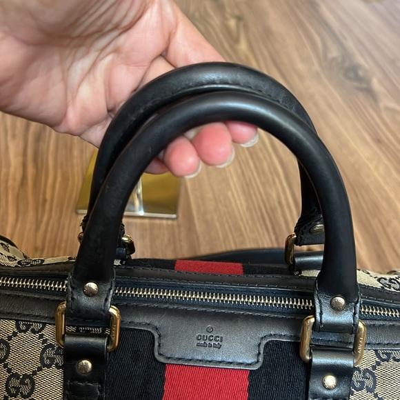 A196- ๐ฏ % authentic Gucci Boston tote bag - Picture 13 of 16